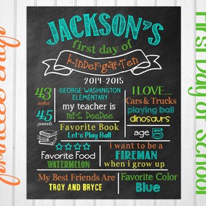 First Day or Last Day of School Chalkboard Poster Sign Printable - Digital File JPG