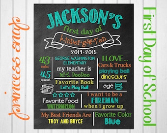 First Day or Last Day of School Chalkboard Poster Sign Printable - Digital File JPG