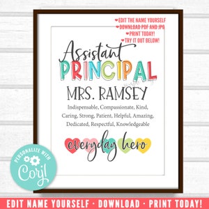 Assistant Principal Gift, Assistant Principal Quote Printable, Unique Assistant  Principal Gift, Personalized Digital File 1AP-R og