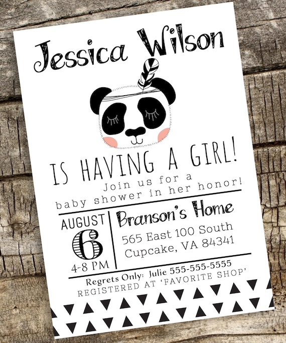 panda baby shower invitations