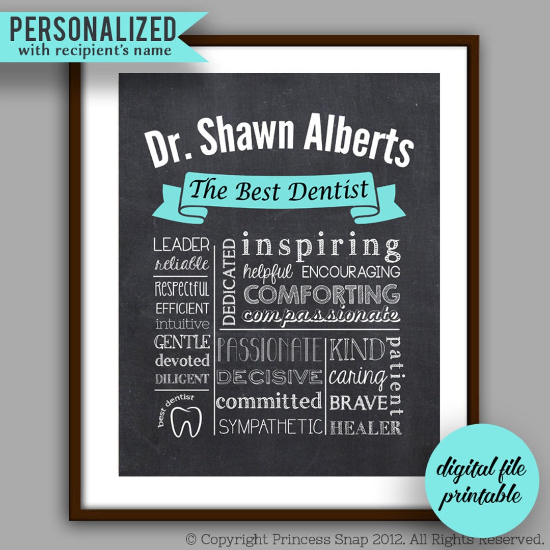 Dentist Gift Dentist Graduate Gift Personalized Dentist Etsy