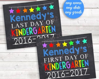 Danielle  - first day of school - August 25th, 2026 -Rainbow 1st Day School, Includes Name Date Printable Digital JPG File 8"x10 2 sets