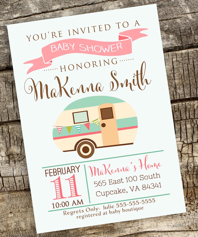 Camper Baby Shower Invitation Camping Baby Shower Invitation Etsy