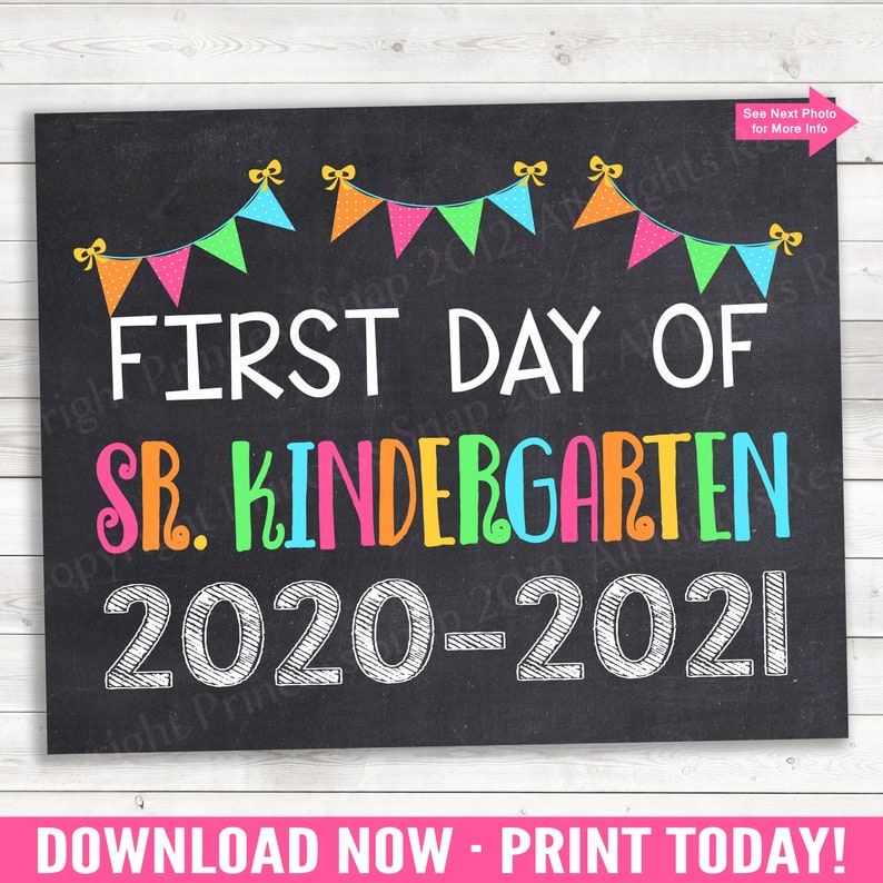 first day of kindergarten 2021 sign