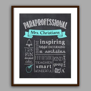 Regalo paraprofesional, Para imprimible, Ayudante de maestro personalizable, Maestro imprimible de Navidad, Regalo de apreciación del maestro, Regalo de agradecimiento para