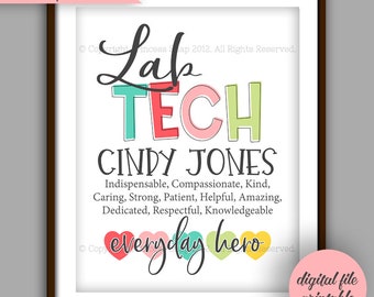 Lab Tech Gift - Lab Tech Graduate Gift - Medical Laboratory Professionals - Lab Technician Day Week Printable NS1