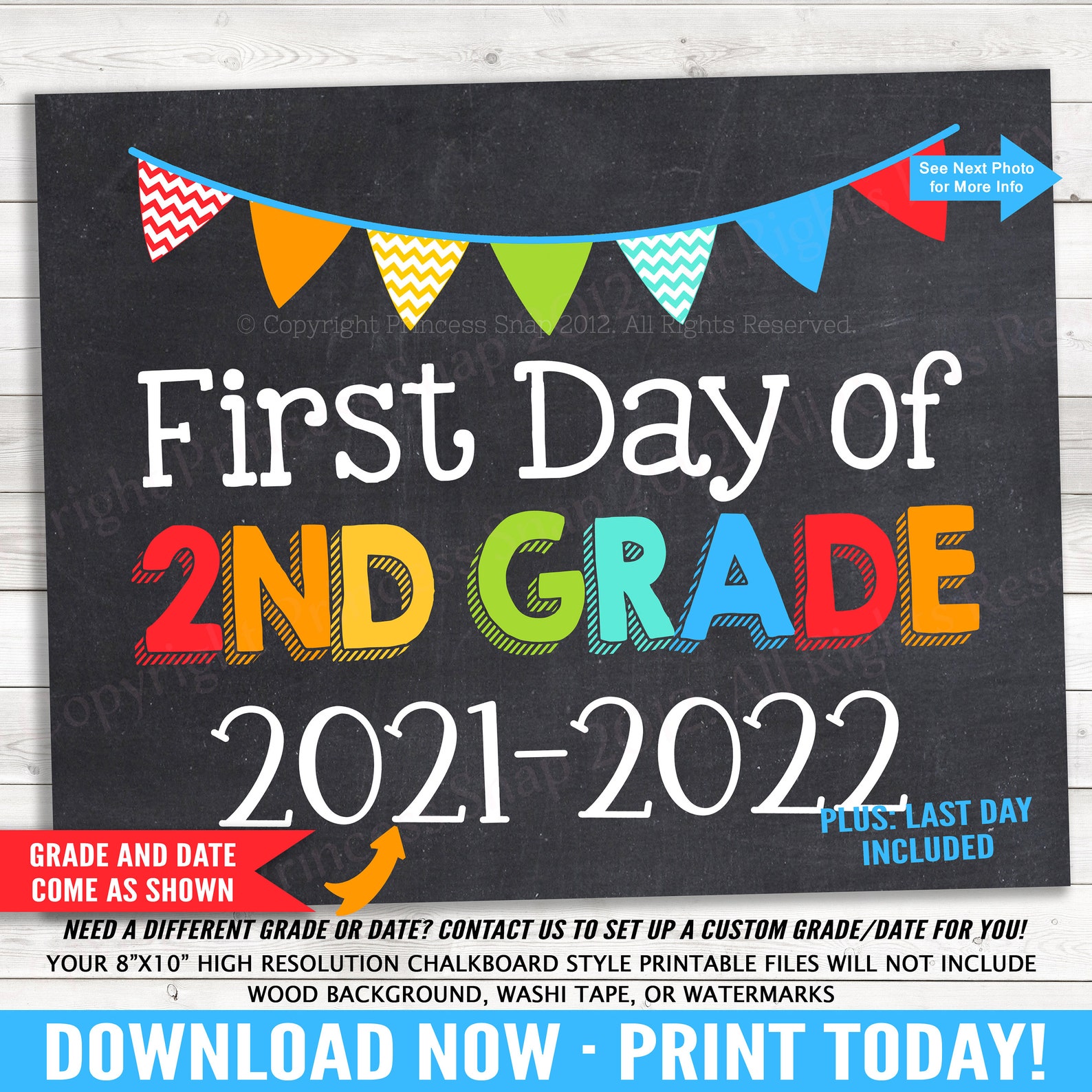 First And Last Day Of 2nd Grade 2021 2022 2nd Grade Photo Etsy