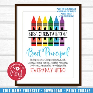 Principal Gift, Principal Printable, Customized Principal Gift, Unique Principal Gift, Personalized Digital File PT1W