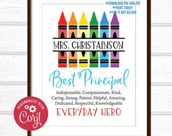 Principal Gift, Principal Printable, Customized Principal Gift, Unique Principal Gift, Personalized Digital File PT1W