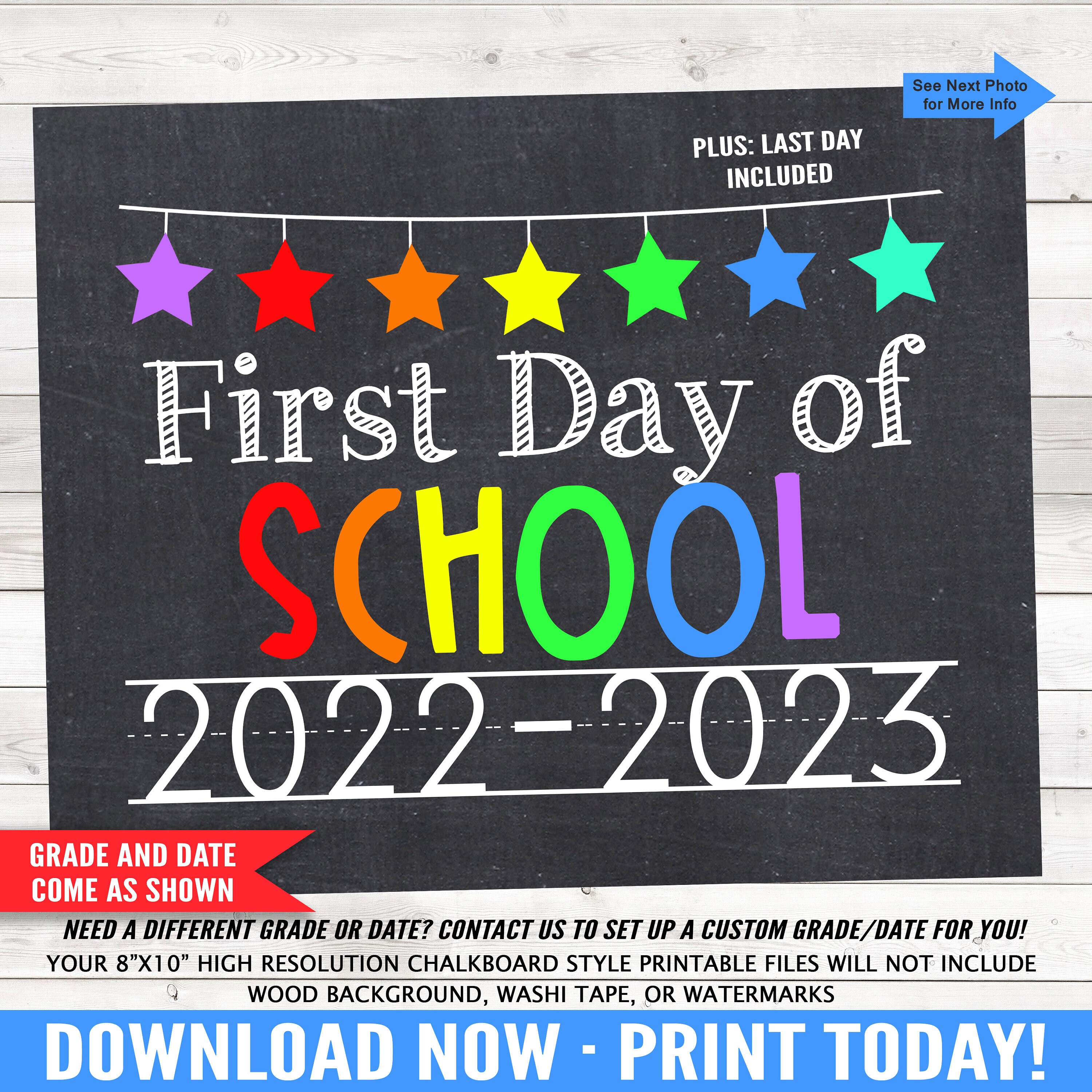 First and Last Day of School 20222023 School Photo Prop Etsy Australia