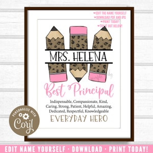Principal Gift, Principal Pencils Printable, Customized Principal Gift, Unique Principal Gift, Personalized Digital File PT1W og