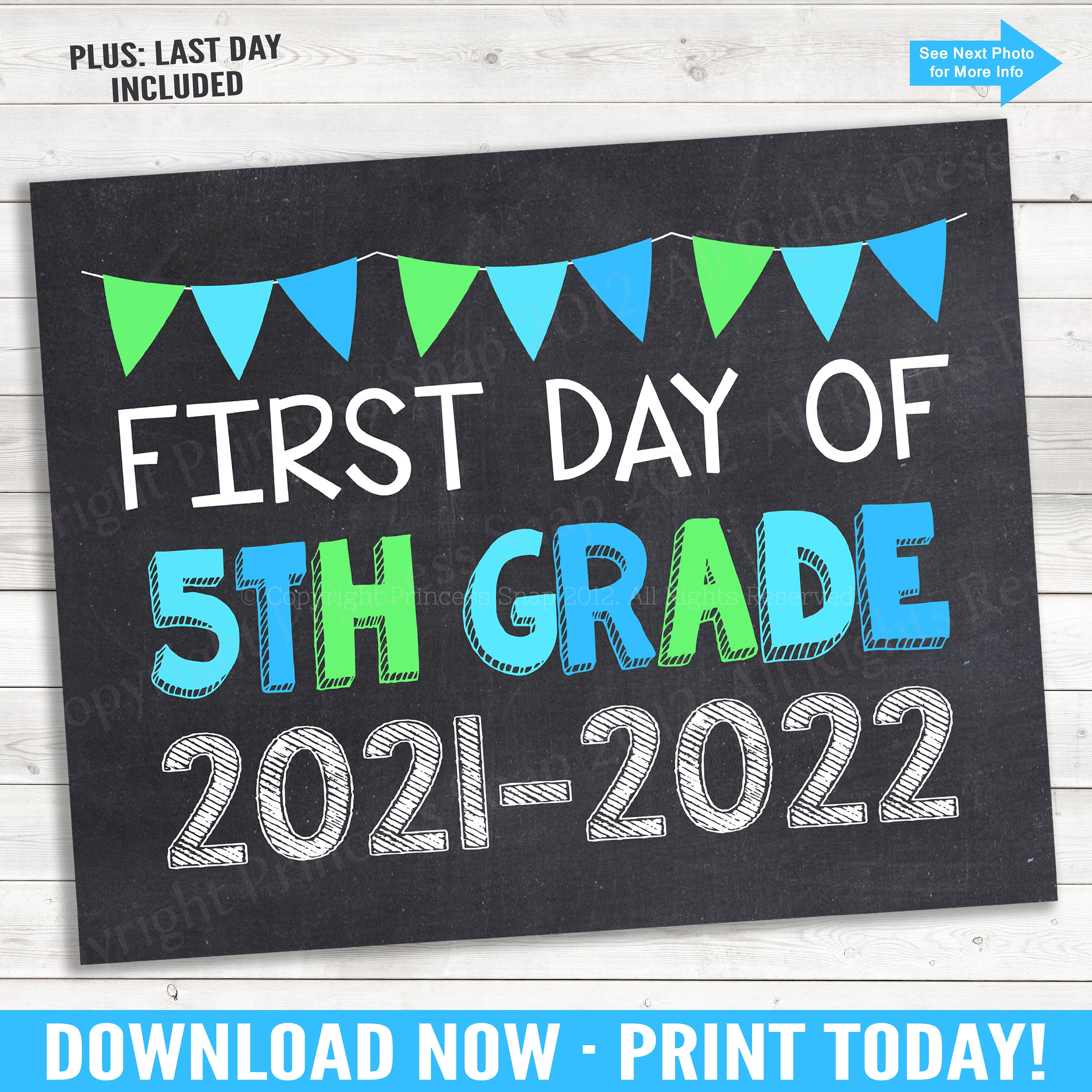 first-and-last-day-of-5th-grade-2021-2022-photo-prop-blue-etsy