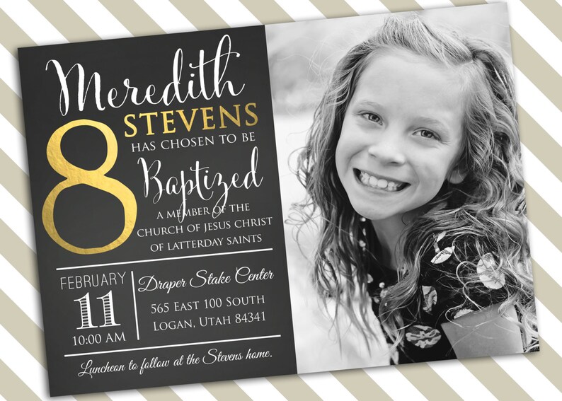 Baptism Invitation Printable Girl Baptism Invitation LDS Etsy
