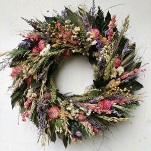 Dried Flower Wreath - Summer Meadows Wildflower Wreath - Shipping Included