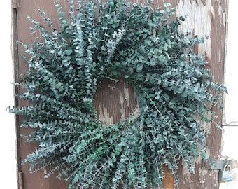 Preserved Eucalyptus Wreath, Farmhouse Style Eucalyptus Wreath, Shipping Included