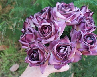 Paper Roses, Plum Roses, 1 dozen roses, wedding flowers, diy wedding bouquet, floral design crafts