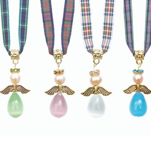 Tartan Angel Necklace, Tartan Ribbon Necklace, Scottish Pendant, Personalised Scottish Gift Idea, Made in Scotland by Tartan Twist