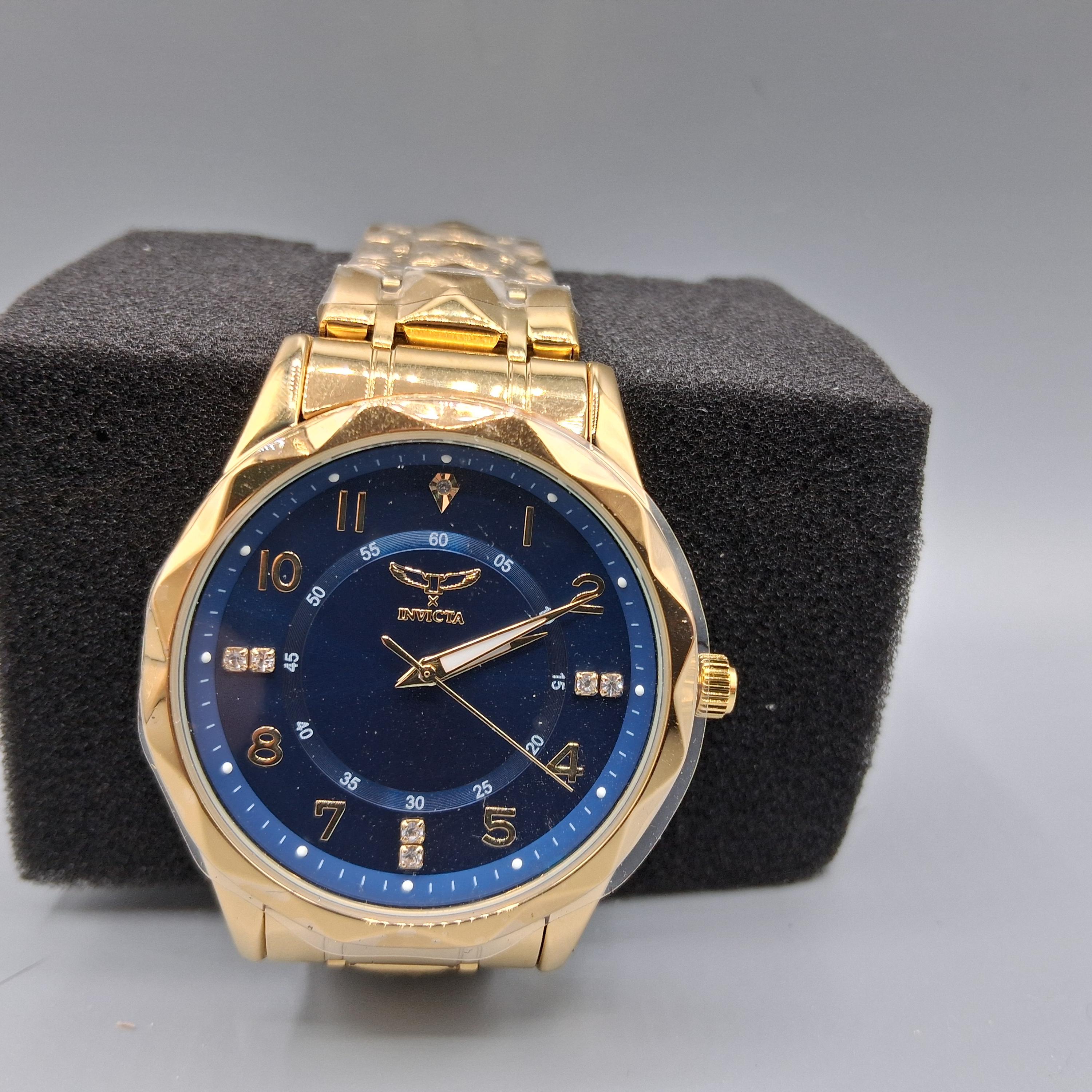 Specialty by Invicta Model 69020 Men's Quartz Watch Gold Tone Blue