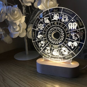 Astrologie | Sternzeichen | Horoskope | Gerahmte Kunst | Personalisiert | Gravur | Horoskop |Sternbild |LED Nachtlicht | Sternzeichen | Sternzeichen