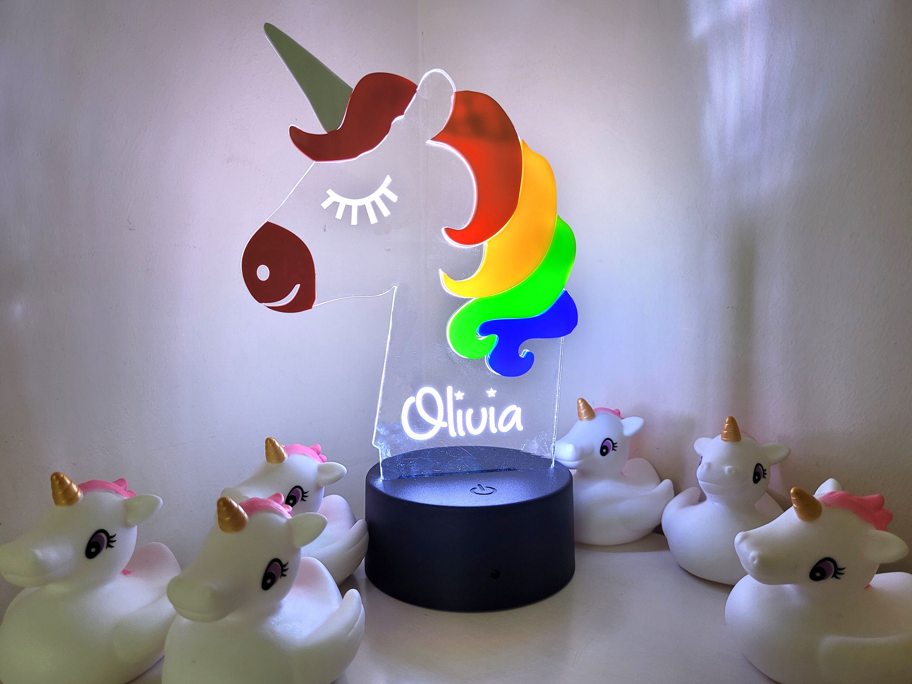 Rainbow unicorn night light deals