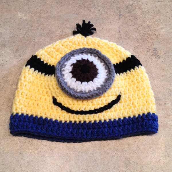Crochet Despicable Me Minion Hat - All Sizes