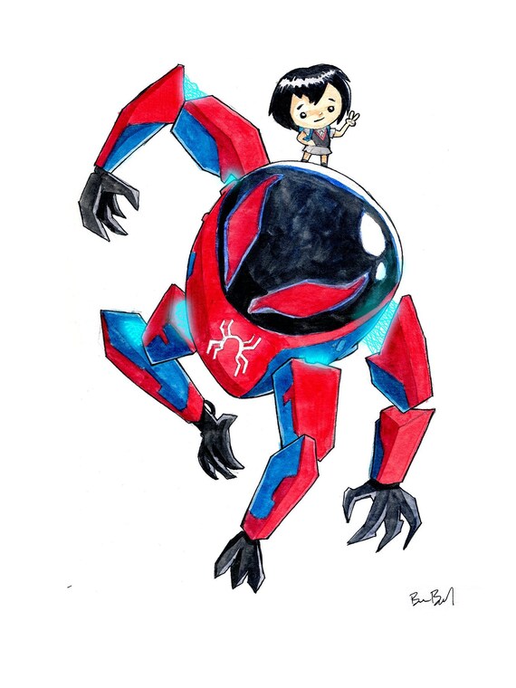 Sp Dr And Peni Parker Fan Art Watercolor Print Etsy