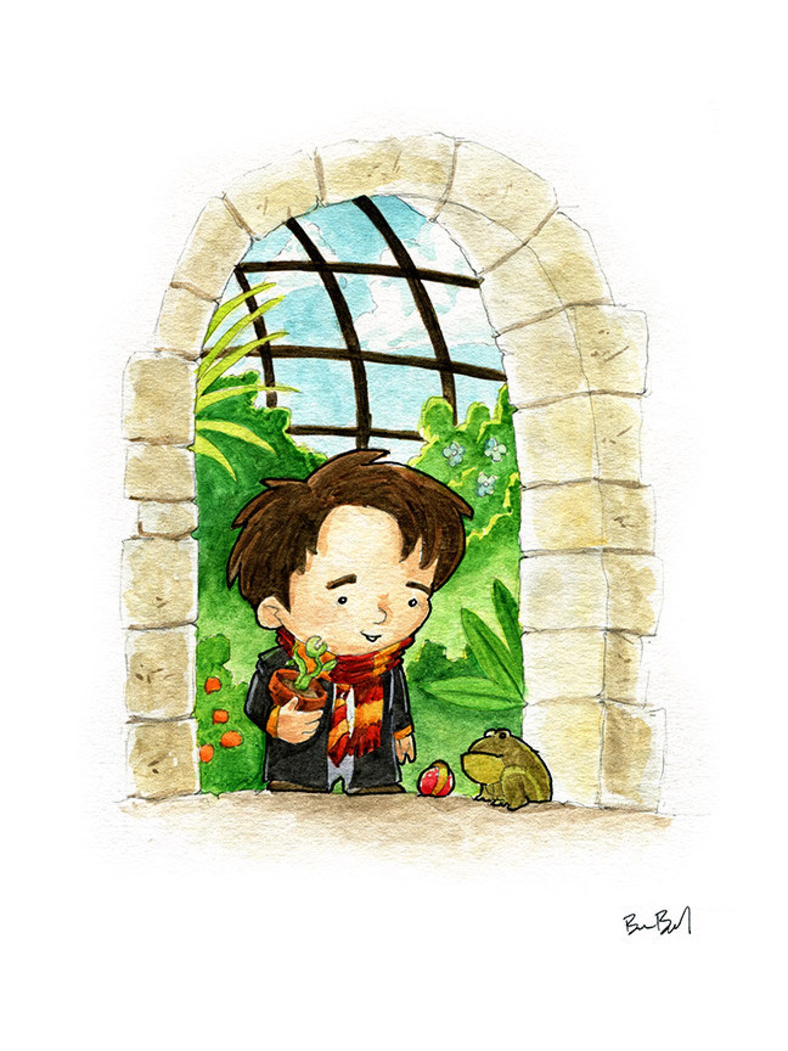 Neville Longbottom Fan Art Watercolor Print Etsy