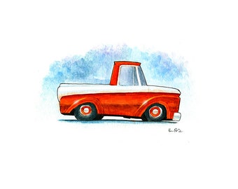 1966 Ford Unibody Pickup Truck Watercolor Print