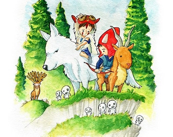 Forest Princess Watercolor Print