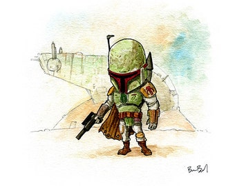 Green Space Soldier Watercolor Print