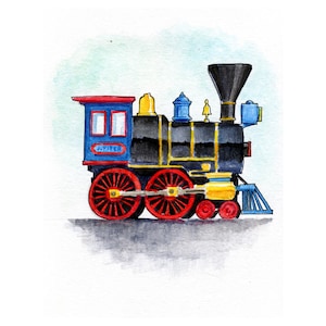 Jupiter Steam Locomotive Watercolor Print