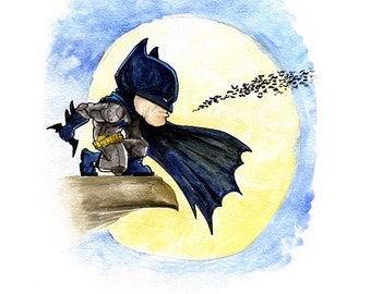 Dark Hero Watercolor Print