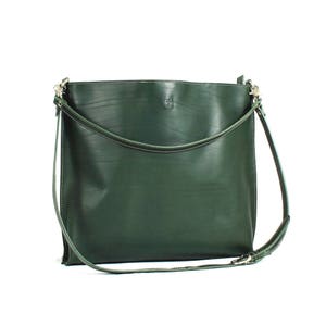 Woman green LEATHER CROSSBODY BAG