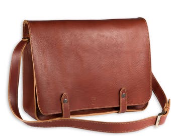 Brown LEATHER MESSENGER BAG