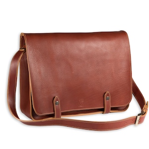 Brown LEATHER MESSENGER BAG