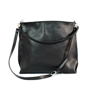 Black SHOULDER LEATHER BAG