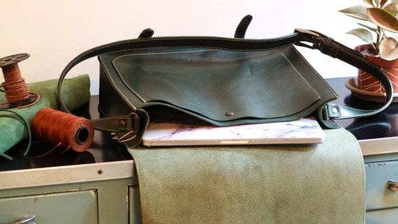 CARTELLA da lavoro e università in PELLE artigianale VERDE | Etsy Italia