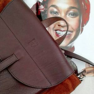 LEATHER woman shoulder BAG, handmade in Italy image 7