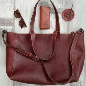 Leather Crossbody woman bag, handmade in Italy image 7