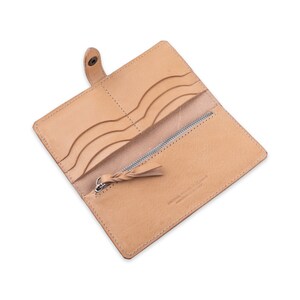 PORTEFEUILLE EN CUIR NATUREL pour FEMMES, avec porte-cartes et pièces de monnaie