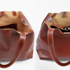 Leather Crossbody woman bag, handmade in Italy image 5