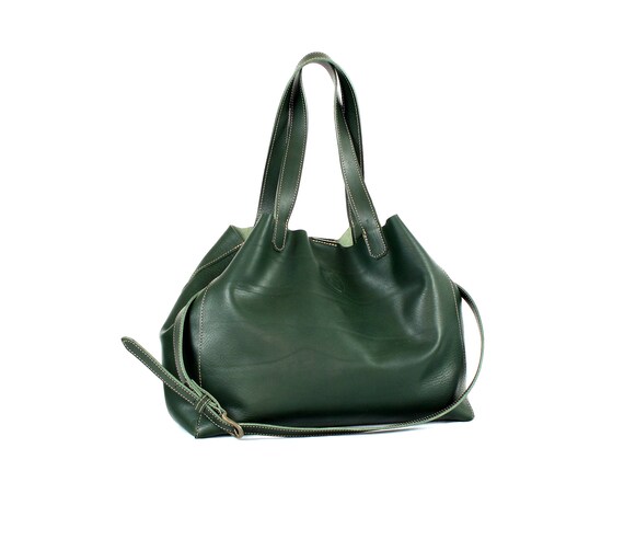 Borsa in VERA PELLE verde realizzata a mano in Italia | Etsy Italia