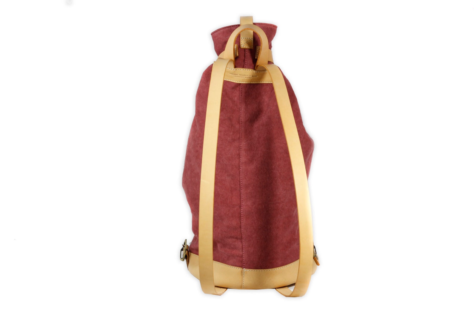 Custom LEATHER and Red Canvas BACKPACK Practical and Light Etsy