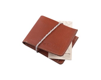 MENS Full grain LEATHER WALLE with money clips