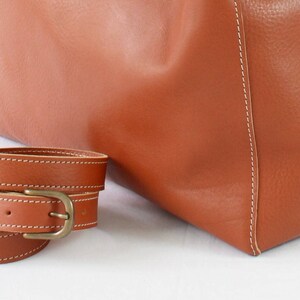 Italian LEATHER TOTE BAG, Shoulder bag, Oversize bag, Bags and purses, vegetable tanned image 7