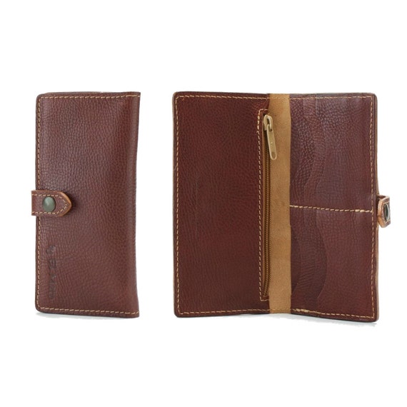Brown leather wallet clearance womens