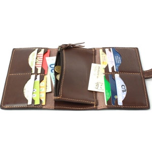 MUJER WALLET en cuero marrón, idea de regalo para su