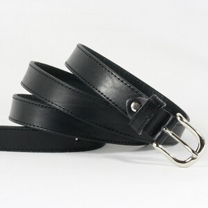 Men&#39;s BLACK LEATHER classic BELT for men,without seams, 2,5 cm