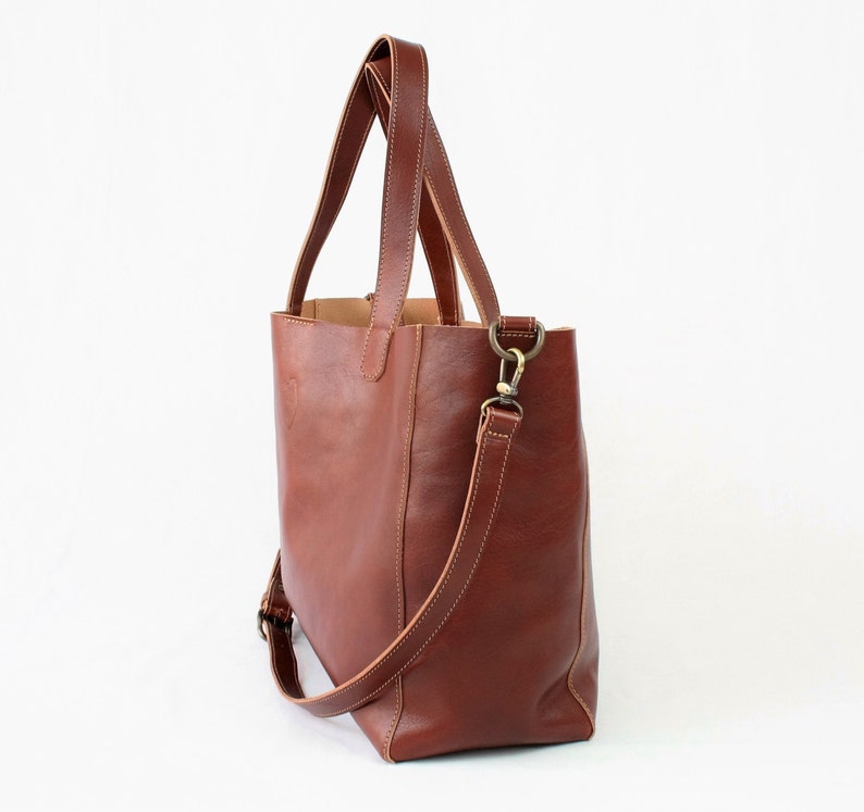 Leather Crossbody woman bag, handmade in Italy image 3