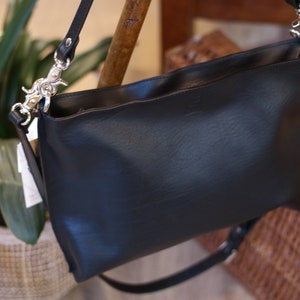 Handmade black LEATHER BAG for woman, handmade in Italy image 3